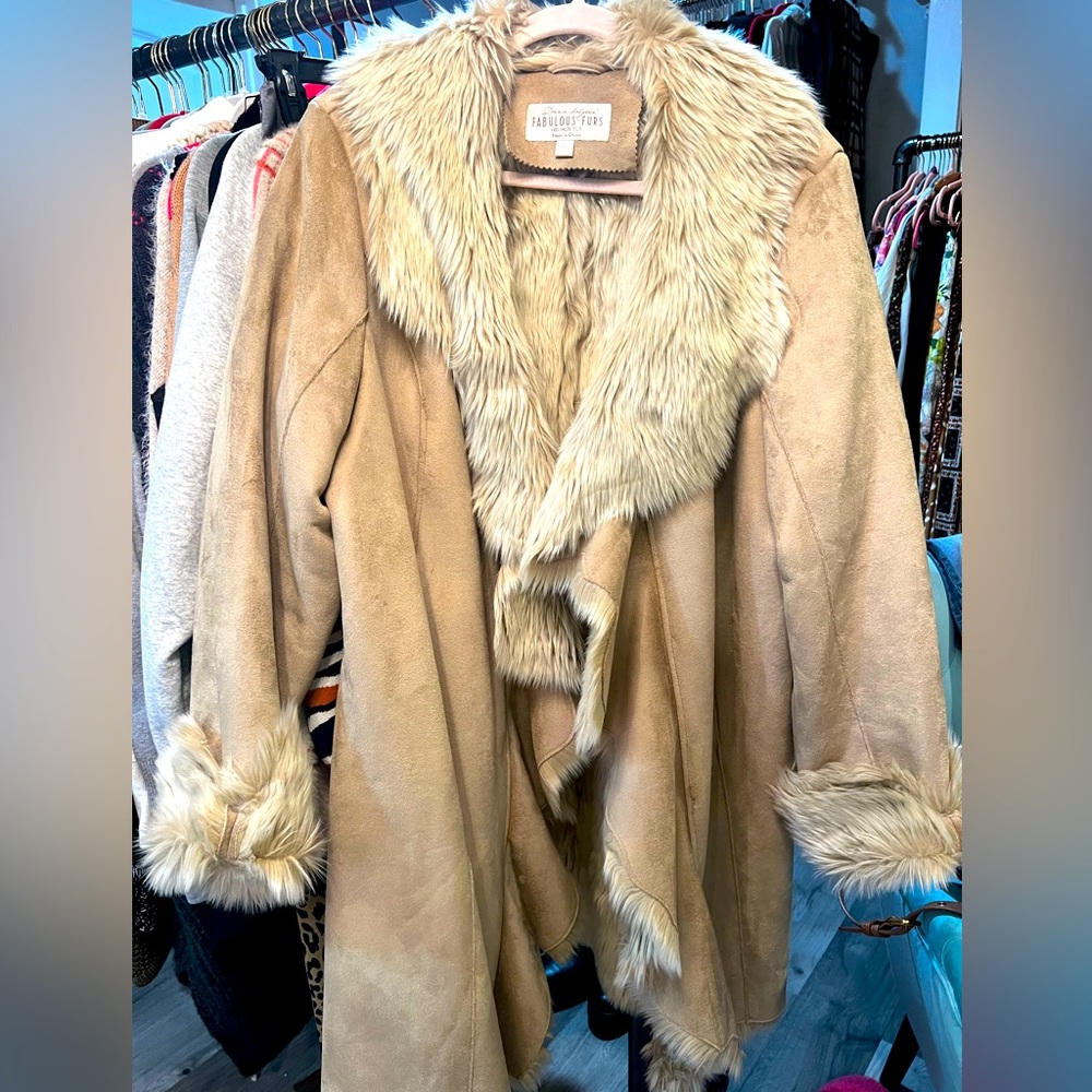 Donna Slayers cascade coat, Sand XL